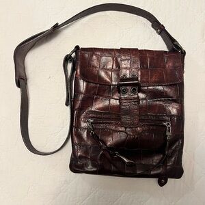 Francesco Biasia croc-embossed cross-body bag